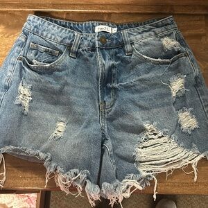 Rue 21 ripped high waisted denim shorts